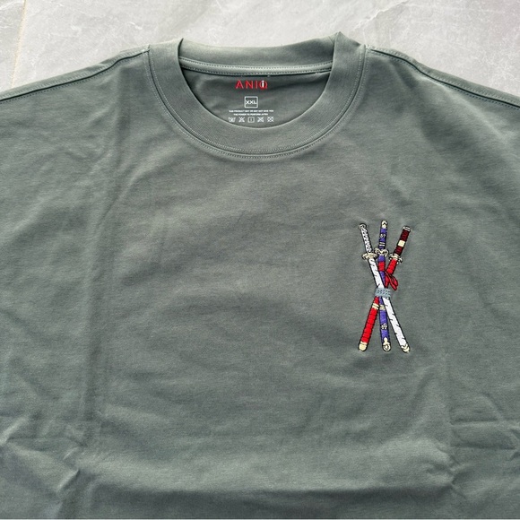 Men’s ANIQI Anime One Piece Zoro Swords Oversized Short Sleeve Shirt XXL - Picture 6 of 16